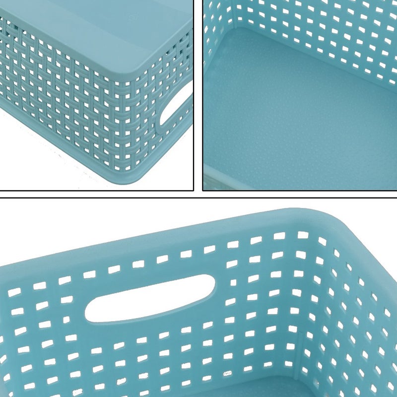 Qskely Plastic Storage Baskets/Bins Organizer for Bathroom, 6-Pack - Image 2